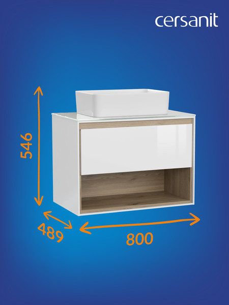 Тумба под умывальник Cersanit Louna 80 / SP-SZ-LOU80-BL/Wh