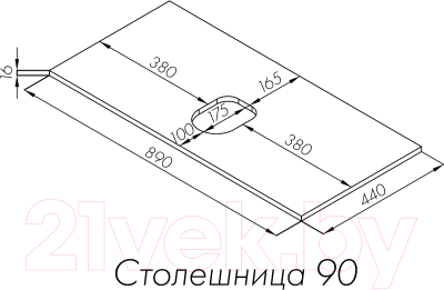 Столешница для тумбы в ванную Акватон Либерти 90
