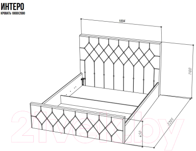 Каркас кровати НК Мебель Интеро 180x200 / 72306786