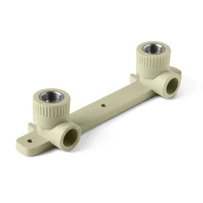 П/п отвод двойной с креплением вр 20х1/2" серый pro aqua