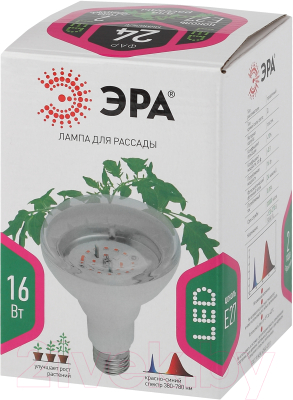 Лампа для растений ЭРА FITO-16W-RB-E27-K / Б0039072