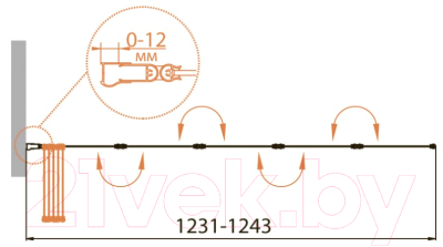 Стеклянная шторка для ванны Cezares Relax-V-5-120/140-P-Bi-R