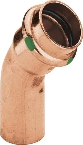 Отвод медный однорастр. 15х45* profipress viega