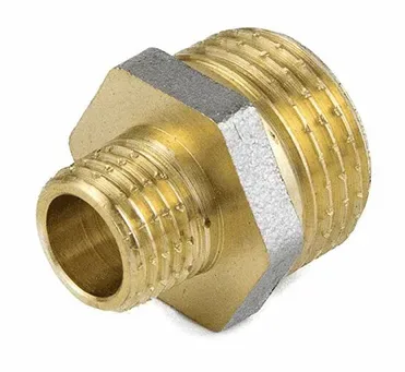 Ниппель латунный переходной никел. ду 15х10 (1/2"х3/8") aquasfera