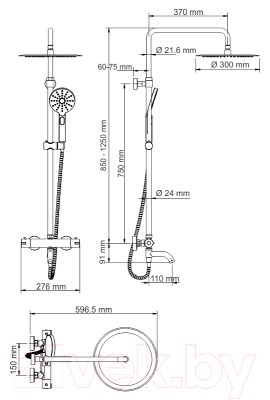 Душевая система со смесителем Wasserkraft Thermo A18801