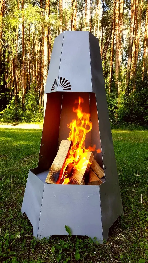 Уличный камин нержавеющий