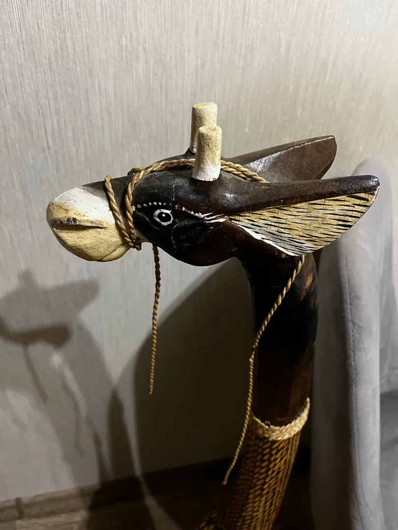 Статуэтка деревянная жираф напольная