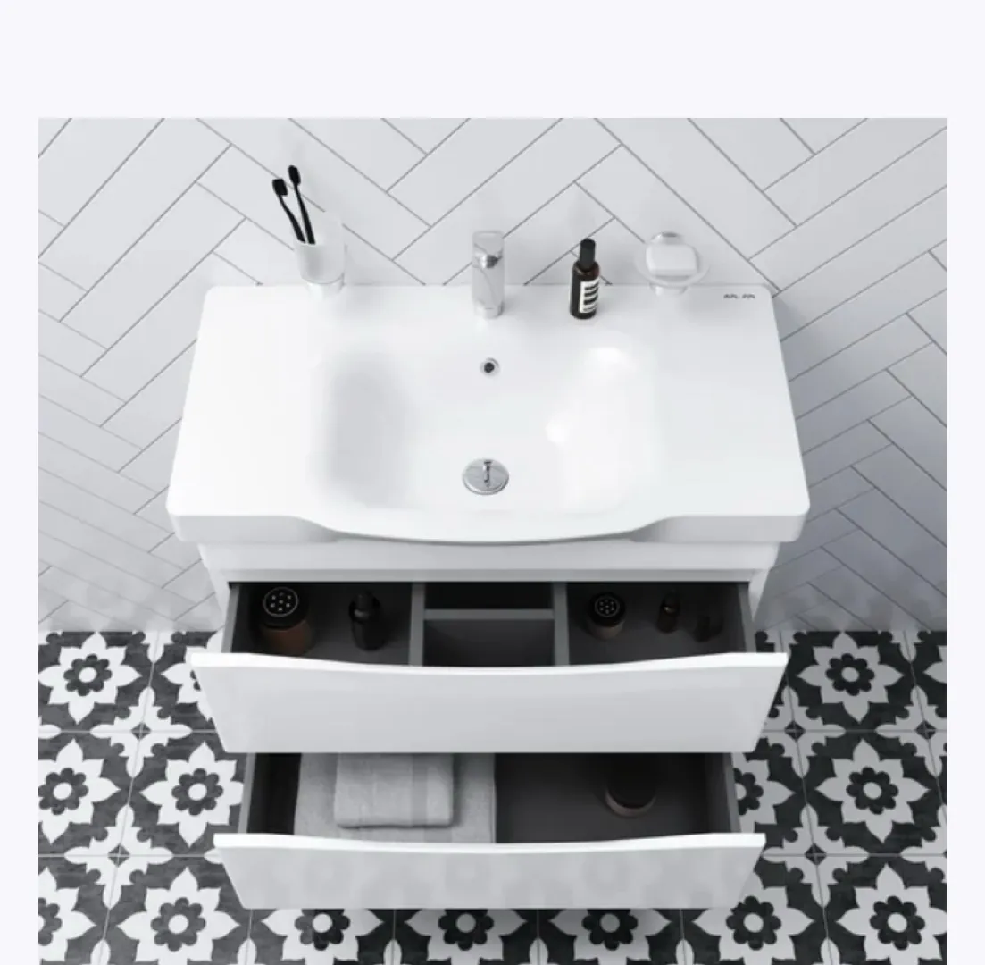 Am.pm тумба с умывальником like m80fhx0802wg + m80wcc0802wg