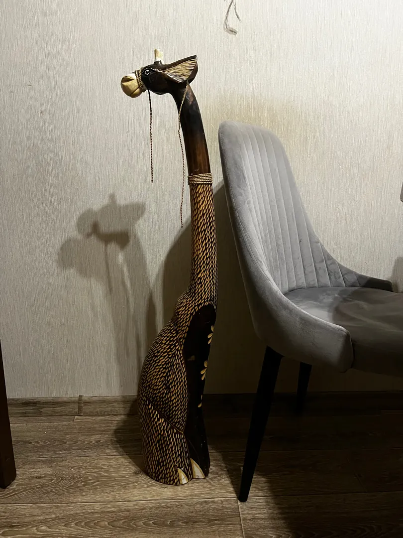 Статуэтка деревянная жираф напольная