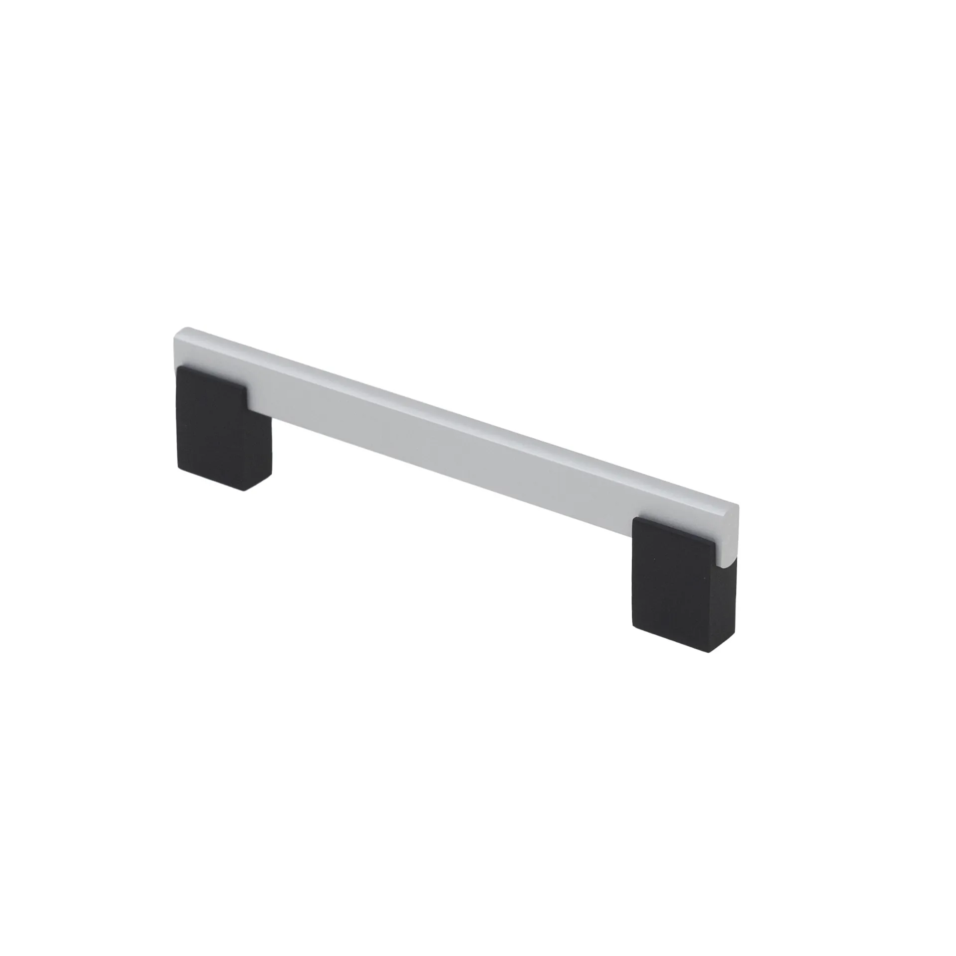 Ручка меб. скоба алюм. MOONLIGHT 128/150 матовый хром+ черный матовый, AKS