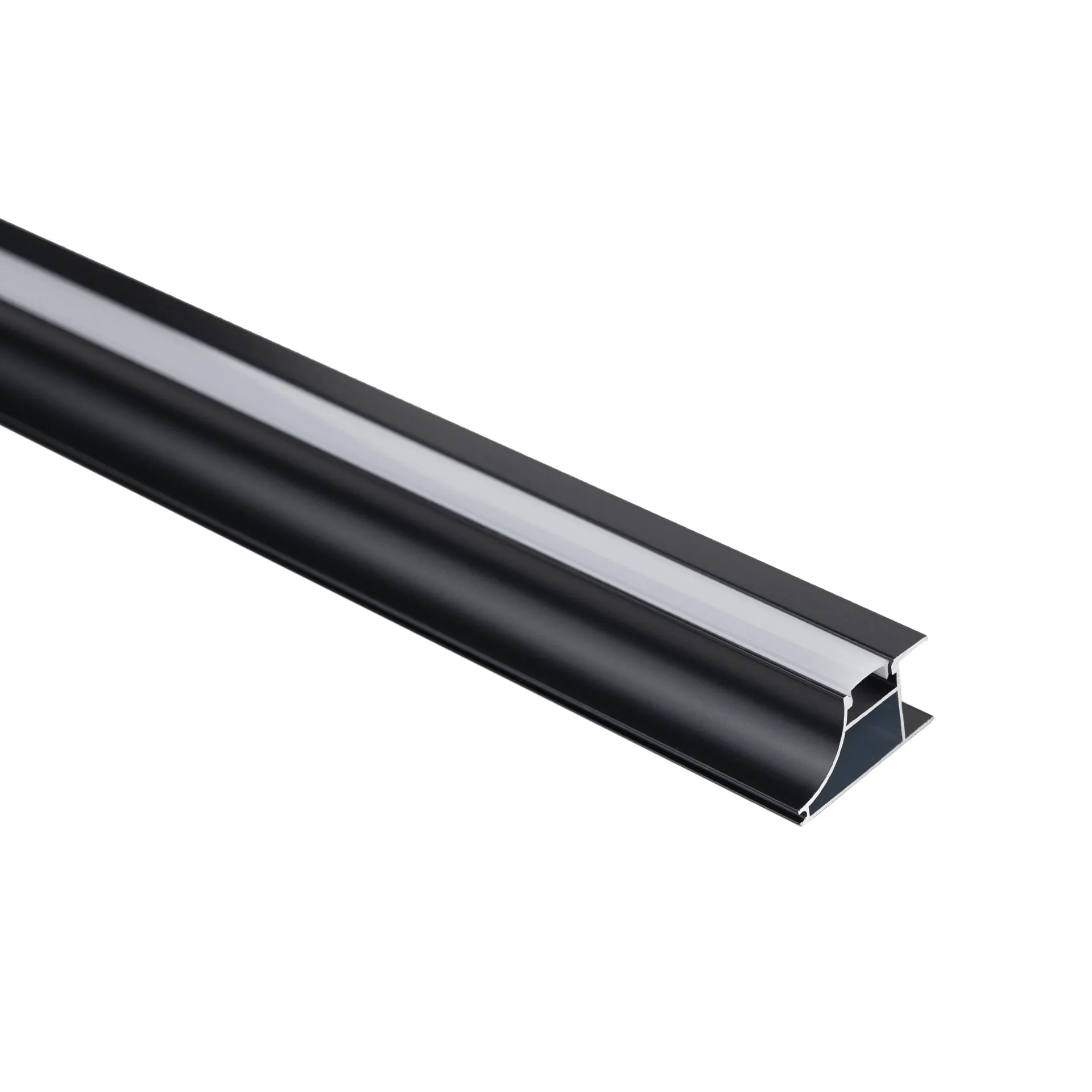 Профиль алюминиевый накладной/торцевой AVIOR, с экраном, цвет черный, 2м, AKS