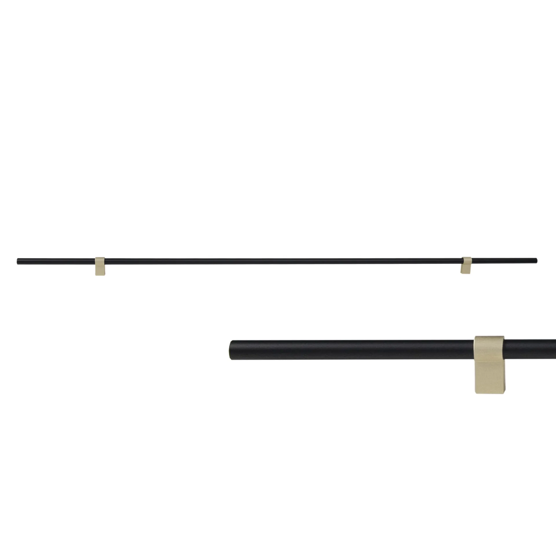 Ручка меб. скоба алюм. WHISPER 704/1000 черный матовый+брашированное золото, AKS