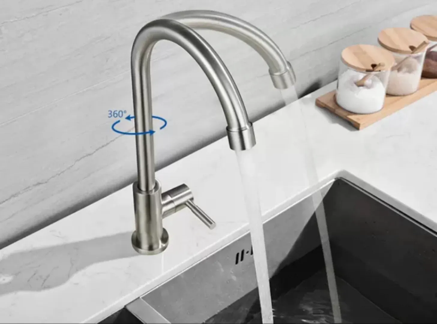 Смеситель нерж.сталь новый