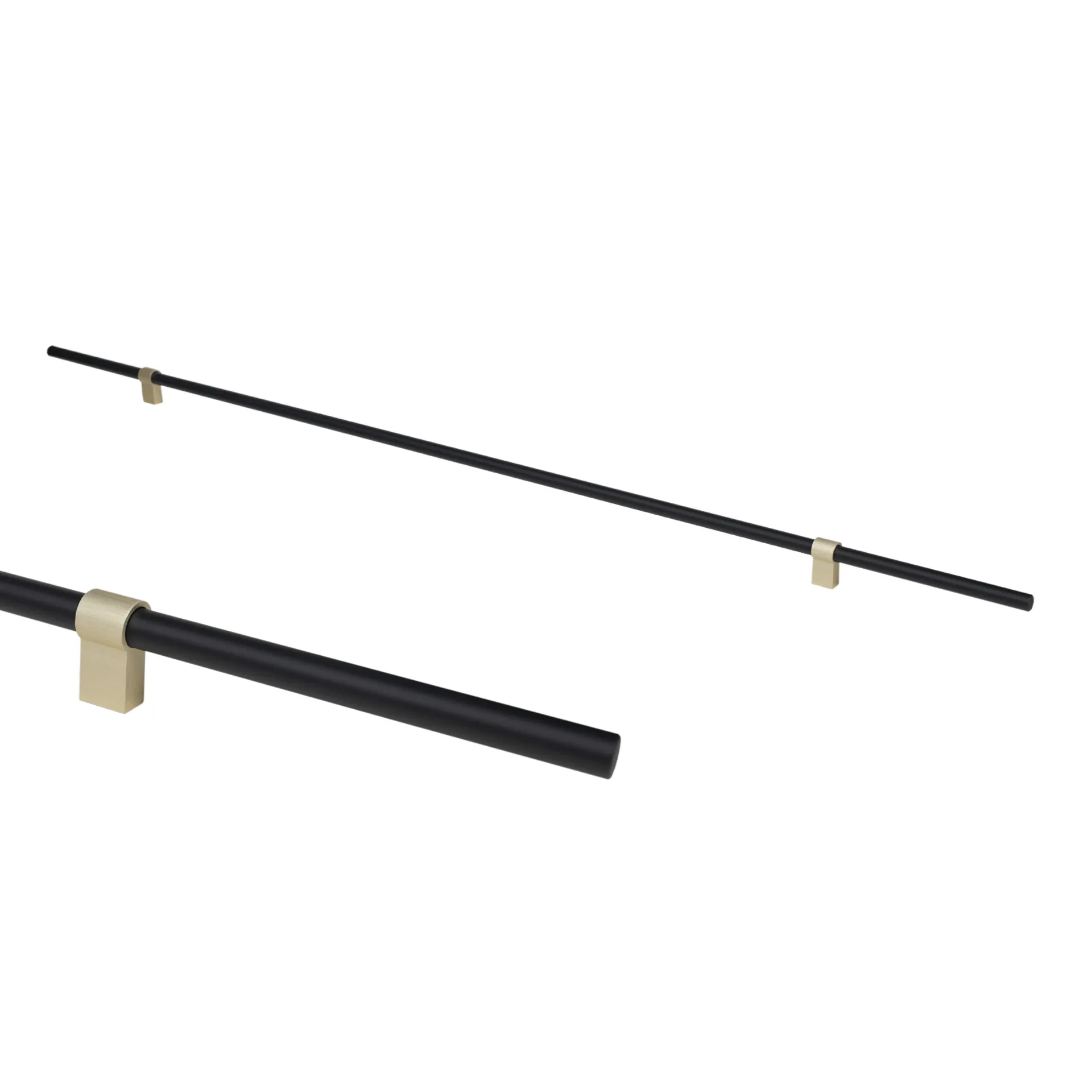 Ручка меб. скоба алюм. WHISPER 704/1000 черный матовый+брашированное золото, AKS