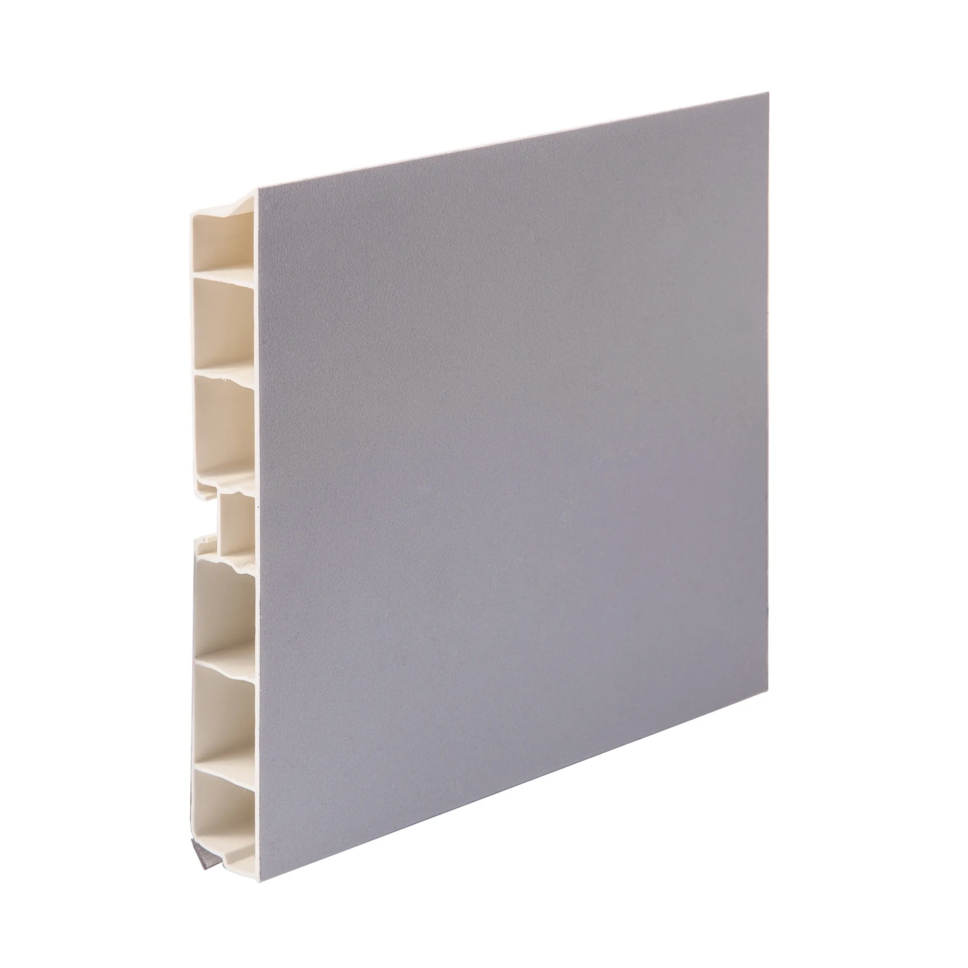 Цоколь мебельный ПВХ h=100 алюминий L=4000мм, РФ