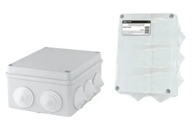 Коробка распаячная оп 150х110х70 мм крышка ip44 10 гермовводов. tdm