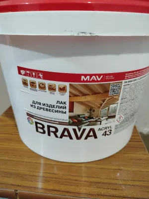 Лак для изделий из древесины mav brava, полуглянцевый, 10 кг