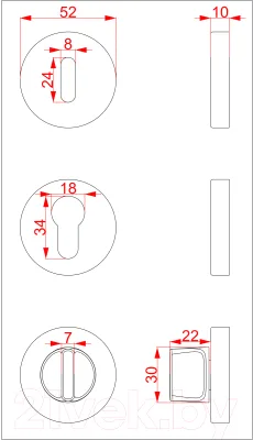 Фиксатор дверной защелки Cebi WC МР21