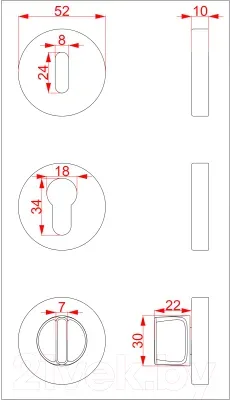 Фиксатор дверной защелки Cebi WC МР21
