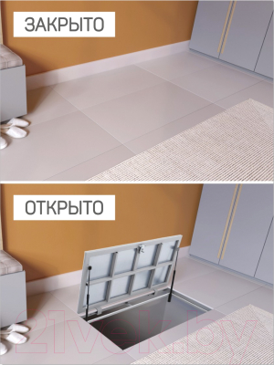 Люк напольный Lukoff Алюминий Премиум 60x90 П