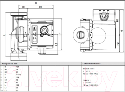Циркуляционный насос DAB VA 65/130(1")