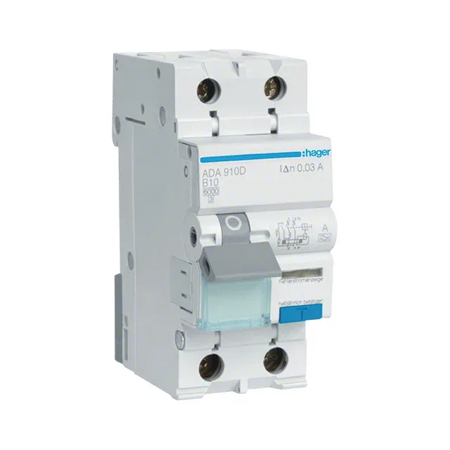 Дифференциальный автомат Hager, ADA910D, 2p b 10a/30мА, 6 кa