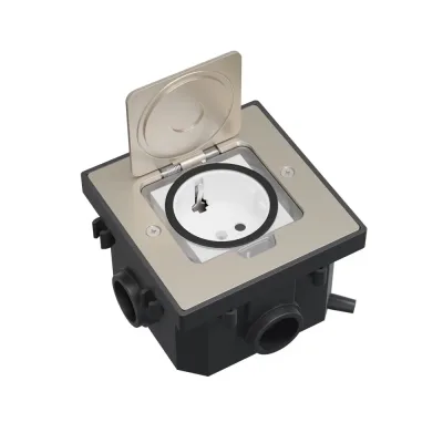 70034  люк в пол на 1 пост (45х45мм), с суппортом и коробкой,цвет сталь ip44 экоплакст.  luk/1al
