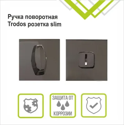 Ручка дверная Trodos BK серия 03 Slim