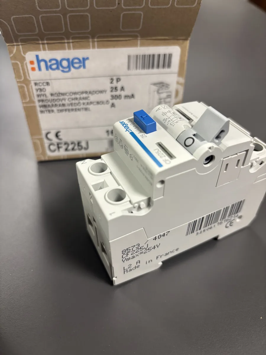 УЗО Hager, 2P, 25A, 300mA, тип A