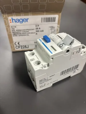 УЗО Hager, 2P, 25A, 300mA, тип A