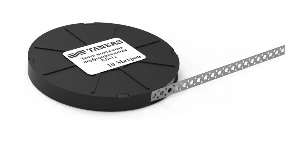 Лента перфорированная монтажная 0,8х12 мм (бокс 10 м) taners