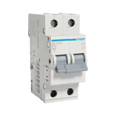 Автоматический выключатель hager, mb232a,  2p b 32a 6 кa