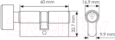 Цилиндровый механизм замка Morelli 60CK W