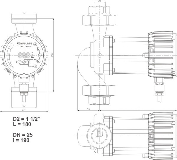 Циркуляционный насос IMP PUMPS NMT Smart 25/100-180
