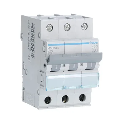 Автоматический выключатель hager, mcn340e, 3p c 40a 6 кa
