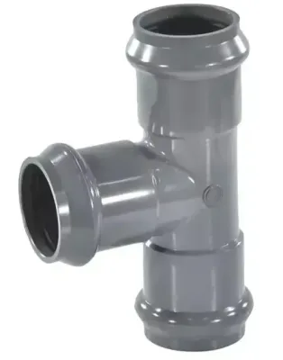 Тройник раструб нпвх сер. нап. с манж. ру 1,0 мпа ду 110/110х90* aquaviva