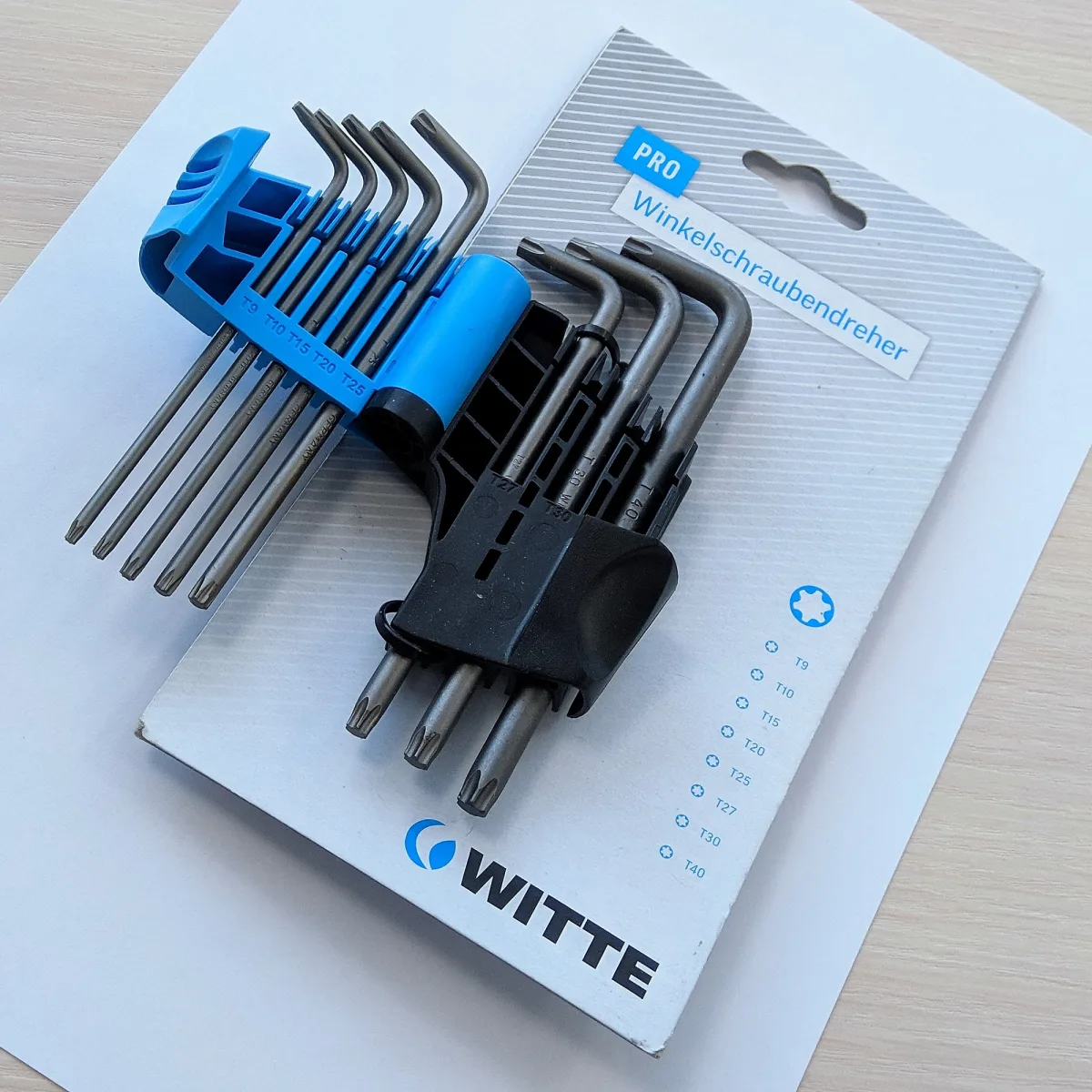 Набор угловых ключей witte torx t9-t40, 8 предметов