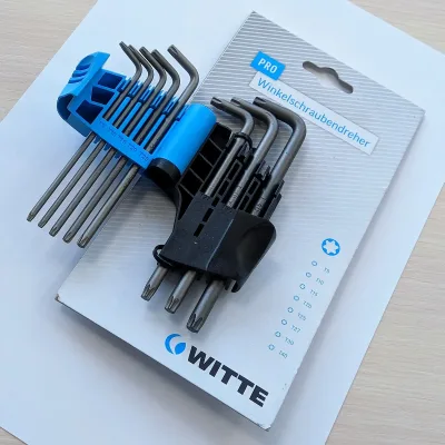Набор угловых ключей witte torx t9-t40, 8 предметов