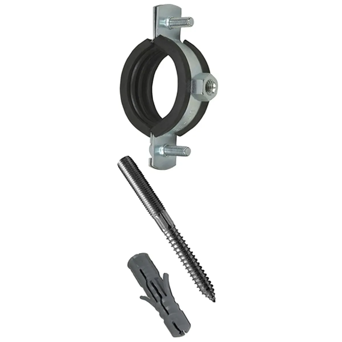 Хомут ктр оцинк. с изол. в компл. ду 40 (1 1/2") 47-52 мм м8х80 taners