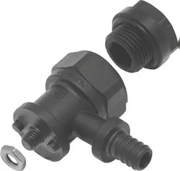 Отвод фиксир. ppsu 18х2,5 g1/2" (гнездо для крана) с заглушкой арт. 1109285008 (9017.020) kan