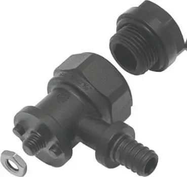 Отвод фиксир. ppsu 18х2,5 g1/2" (гнездо для крана) с заглушкой арт. 1109285008 (9017.020) kan