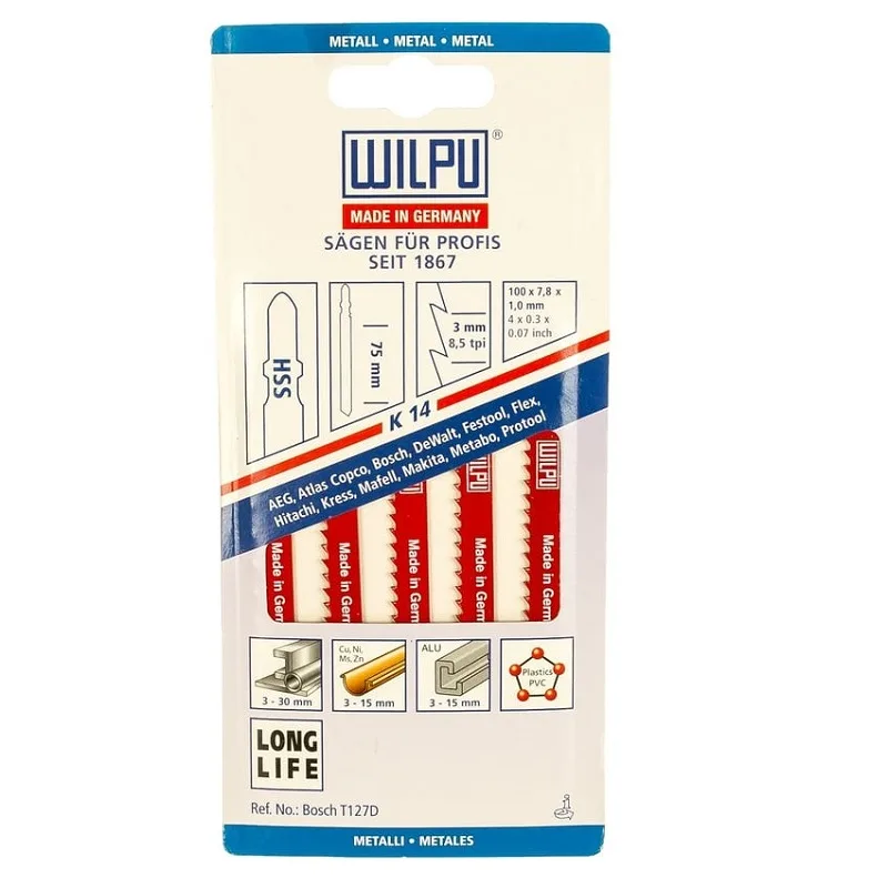 Пилки для лобзика Wilpu K14, 5 шт