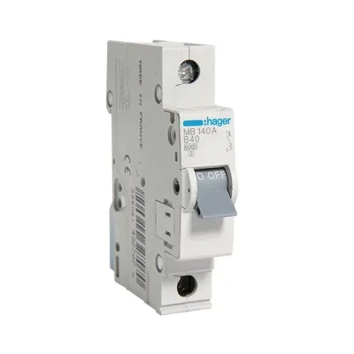 Автоматический выключатель hager, mb140a,1p b 40a 6 кa