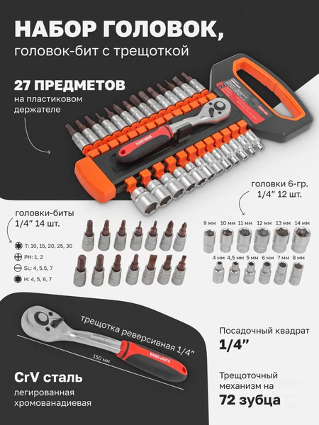 Универсальный набор инструментов BaumAuto BM-027-5MSA