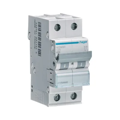 Автоматический выключатель hager, mcn220e, 2p c 20a 6 кa
