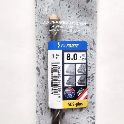 Бур по бетону alpen d 8,00x250x310 мм