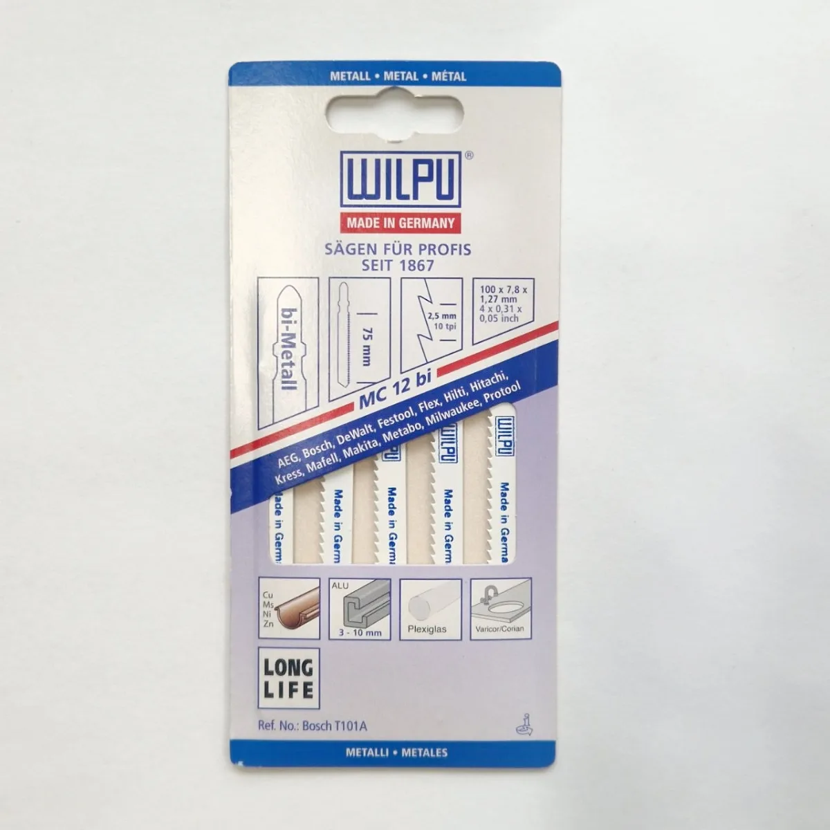 Пилки для лобзика Wilpu MC12 bi, 5 шт.
