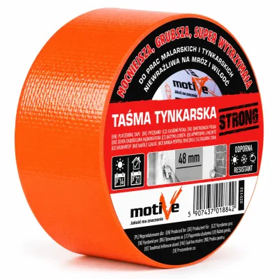 Лента штукатурная клейкая motive 48 мм × 20 м, оранжевая, 020132