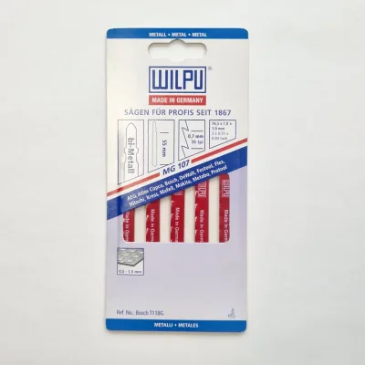 Пилки для лобзика Wilpu MG107, 5 шт.