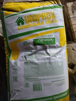 Смесь для кладки печей и каминов юнипрокс 25 кг